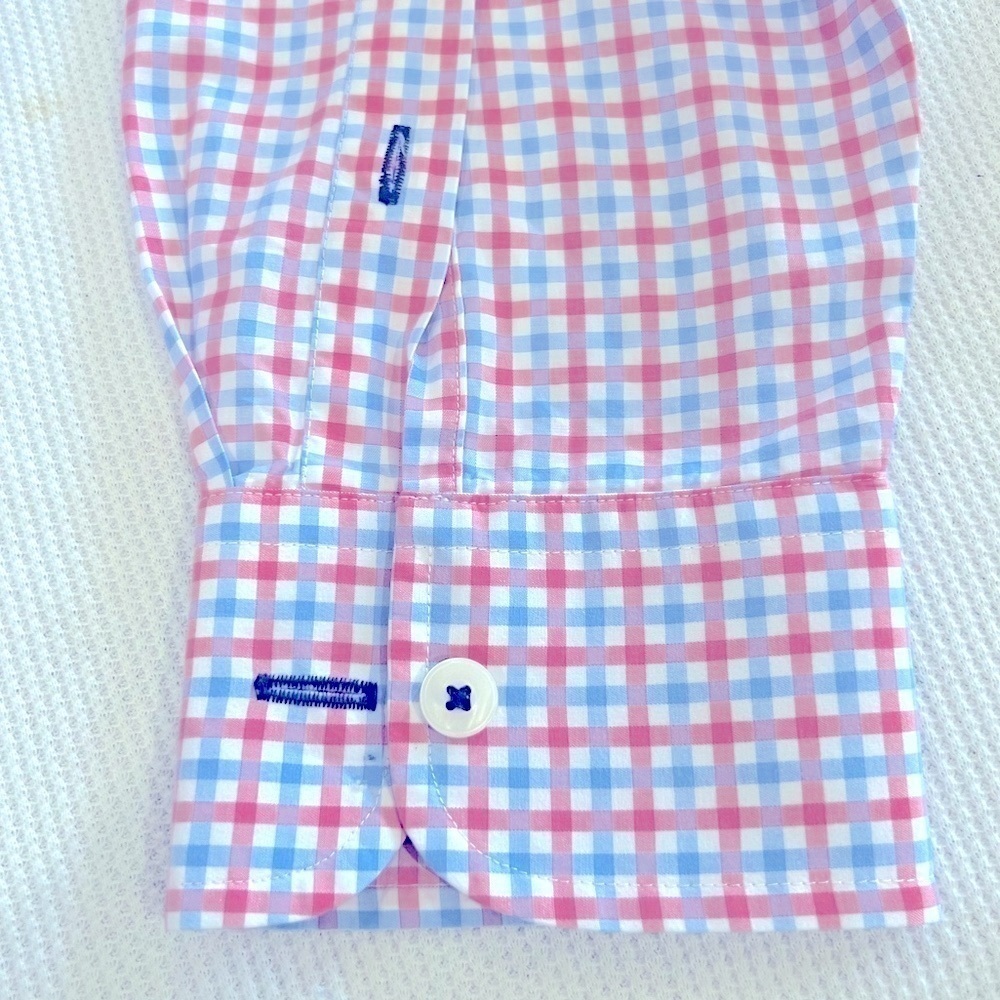 UNTUCKit Boys Size 14 Long Sleeve 100% Cotton Blue and Pink Plaid Pattenn - Picture 8 of 11